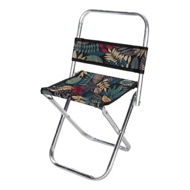 Imagem de menolana Banco de acampamento assento de pesca fezes compacto dobrável pequena cadeira portátil dobrável fezes para viagens concerto mochila jardinagem, com encosto