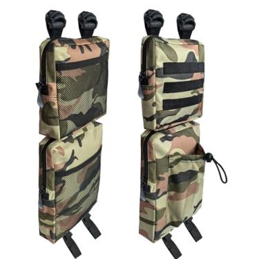 Imagem de Vanlison Pacote com 2 bolsas de para-choque para quadriciclo, bolsa de selim removível, bolsa de engrenagem para quadriciclo, resistente à água, compatível com Sportsman Scrambler TRX FourTrax