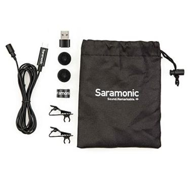 Imagem de Saramonic Microfone LavMicro-U Lavalier profissional para iPhone 15, Android e iPad com USB-C e computadores com USB ou USB-C com cabo de 16 cm para vlogging, entrevistas, YouTube, TikTok, transmissão