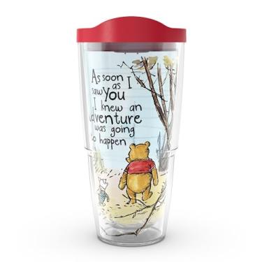 Imagem de Tervis Feito nos EUA com paredes duplas Disney - O copo isolado Winnie the Pooh Adventure mantém as bebidas frias e quentes, 680 g, tampa