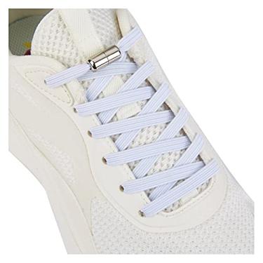 Imagem de Cadarços sem amarração para adultos e crianças, cadarços elásticos para tênis, 1 branco, X-Large