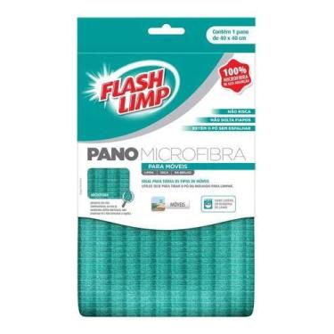 Imagem de Pano Microfibra Para Moveis Flash Limp Verde Água - Flashlimp 