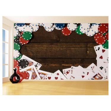 Imagem de Papel De Parede 3D Salão De Jogos Cartas Poker 3,5M Jcs72 - Você Decor