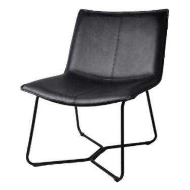 Imagem de Poltrona Bibiana Rivatti Revestida em Poliuretano (PU) Preto com Base 