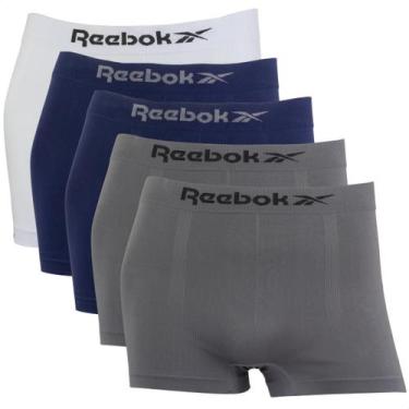 Imagem de Kit 5 Cueca Boxer Reebok Masculina Premium Classic Microfibra, 1branco