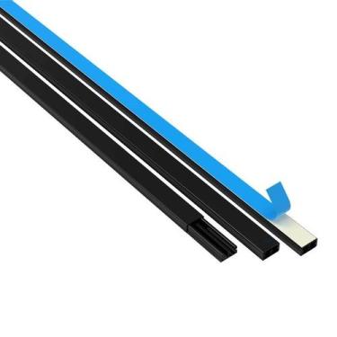 Imagem de Canaleta 20x10x2000 Preto Com Fita Adesiva Enerbras, Preto