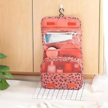 Imagem de Bolsa Necessaire Viagem Organizador Gancho Dobrável Compacto Cor BRANC