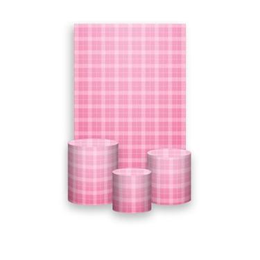 Imagem de Painel De Festa Vertical 1,50 x 2,20 + Trio De Capas Cilindro - Xadrez
