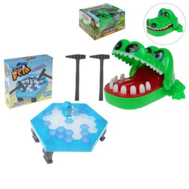 Imagem de 2 Jogos Infantil 2 Jogos Crocodilo e Quebra Gelo Pinguim - Zein