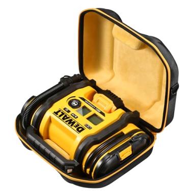 Imagem de MeEazy Capa rígida, bolsa protetora acolchoada de ajuste personalizado com zíperes YKK, capa de encaixe e alça de ombro larga para compressor de ar DEWALT DCC020IB 20V Max inflador de pneu (somente