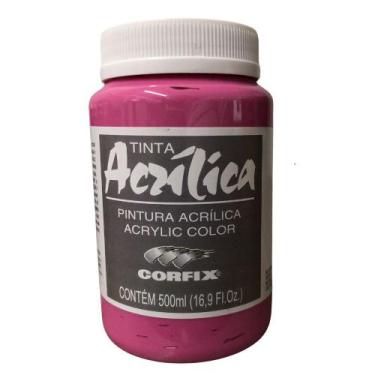 Imagem de Tinta Acrílica Corfix Para Telas 500ml G1 Escolha a Cor , LACA ROSA