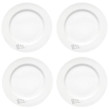 Imagem de Jogo De 4 Pratos Sobremesa 19cm Branco Manhattan Hauskraft