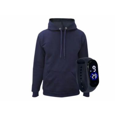 Imagem de Casaco Moletom Masculino e Feminino  Flanelado  Com Capuz Canguru com 