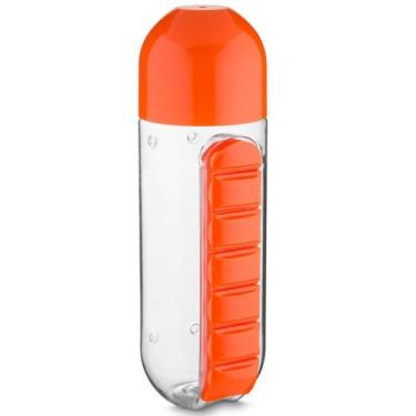 Imagem de Squeeze 600ml com Porta Comprimidos TopGet, Laranja