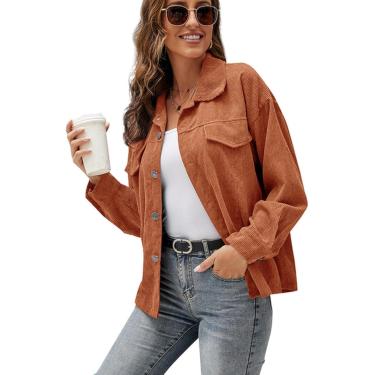 Imagem de Jaqueta de veludo europeia e americana outono camisa lapela manga comprida solta jaqueta casual feminina-5,5,M