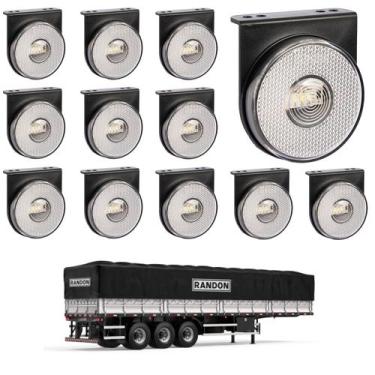 Imagem de 12 Lanterna Lateral Randon LED Cristal 85mm c/ Sup. - Conect - DW Comp