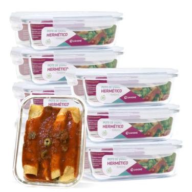 Imagem de KIT 8 Potes de Vidro Retangular com Tampa Hermética 1040ml - U4home, B