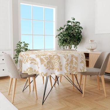 Imagem de Toalha De Mesa Redonda Tecido Oxford Arabesco Branca TL15 -140x140cm -