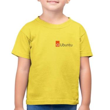 Imagem de Camiseta Algodão Infantil Ubuntu Linux - Foca na Moda, Amarelo canário