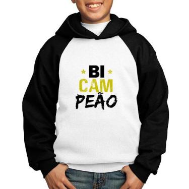 Imagem de Moletom Infantil BiCAMpeão - Foca na Moda, Branco, Preto, 2