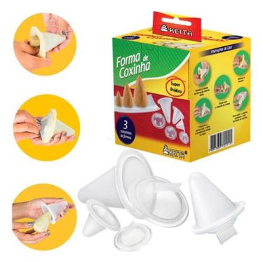 Imagem de Kit Formas Fazer Confeccionar Coxinhas Keita - 3 Tamanhos, Coxinhas