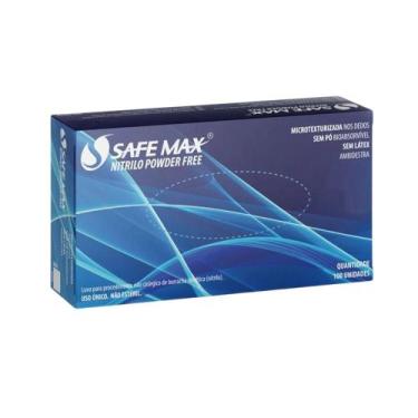 Imagem de Luva Nitrílica Azul Safemax (SUPERMAX) - Caixa com 100 Unidades, M