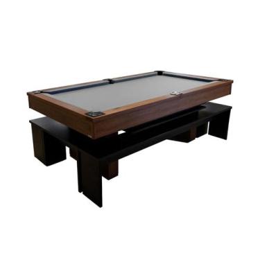 Imagem de Mesa de Sinuca e Jantar com 4 Bancos - 2,00x1,10 - Nelson Bilhares, Gr