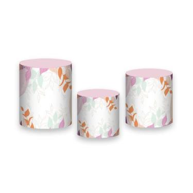 Imagem de Trio De Capa Cilindro - Folhagens Flores 012 - Via Cores
