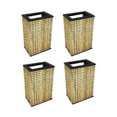 Imagem de Kit 4 Arandela Dois Fachos E Frisos Parede Rustica Madeira - Cl Decora