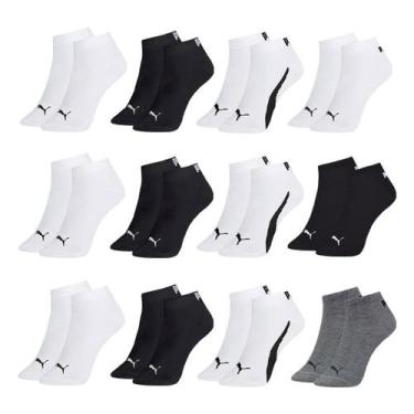 Imagem de Kit 12 Pares De Meias Puma Sapatilha Esportiva Masculina, Branco, 39-4