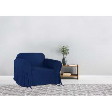 Imagem de Capa Protetor de Sofá 1 Lugar Tecido Gorgurão Resistente Pratica Lisa 