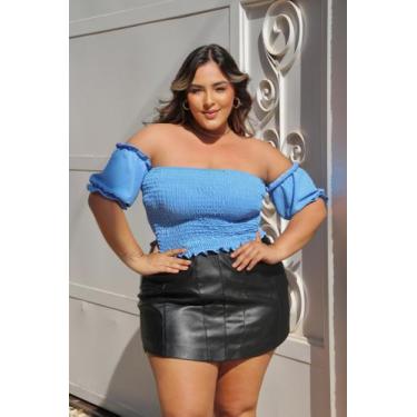Imagem de Blusa Cropped Plus Size Feminina sem alça Verão 2025 Candy Colors Tend