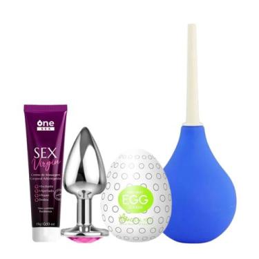 Imagem de Kit Ducha Higienica + Egg Masturbador + Plug Anal Tamanho P + Sex Virg