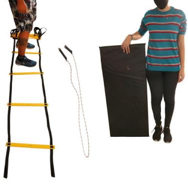 Imagem de Colchonete De Academia, Corda Para Pular e Escadinha Funcional - Kit T