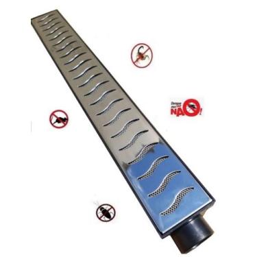 Imagem de Ralo Linear 6x50 Grelha Em Inox Vazado e Coletor Sifonado + Tela anti 