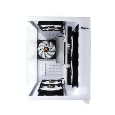 Imagem de Gabinete Gamer Cubo Branco Aqua White Lateral Frente Vidro - Ktrok