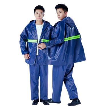 Imagem de Conjunto Capa de Chuva para Motoboy Impermeável com Faixa Refletiva e 