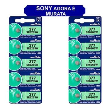 Imagem de 10 Baterias Sony 377 Sr626sw Original Lr626 177 Ag4 - MURATA