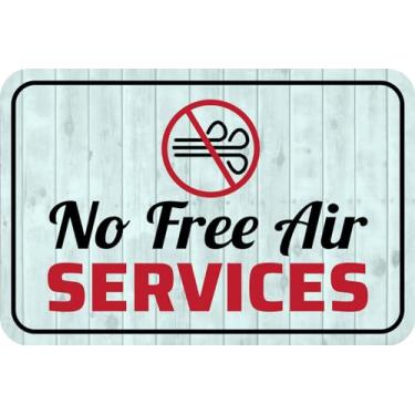 Imagem de Placa de parede ou porta clássica emoldurada Plus No Free Air Services | Sinalização de aviso amigável - Grande