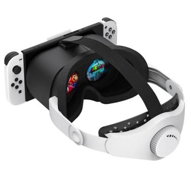 Imagem de Fone de ouvido VR atualizado para Nintendo Switch, óculos de realidade virtual modelo OLED Switch com lentes HD ajustáveis e alça de cabeça, kit Labo VR Kit acessório de óculos 3D