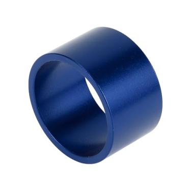 Imagem de VekAuto Espaçador de fone de ouvido de bicicleta, 20 mm MTB, arruela de garfo universal para garfo de haste frontal de 3,8 cm, liga de alumínio sem rosca, azul