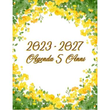 Imagem de Agenda 5 Anni 2023-2027: 60 mesi Planner annuale Calendario mensile, agenda agenda floreale Organizzatore e appuntamento e festività federali