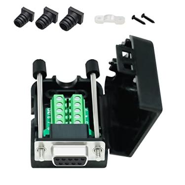 Imagem de DTECH DB9 Breakout Connector DB-9 fêmea RS232 adaptador serial placa de módulo sem solda com bloco de terminais de parafuso, estojo, parafusos longos e tubos de cauda (DB9 + parafusos), preto (DT-9001)
