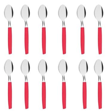 Imagem de Conjunto Colher De Mesa 12pçs Cabo Colorido Plastico