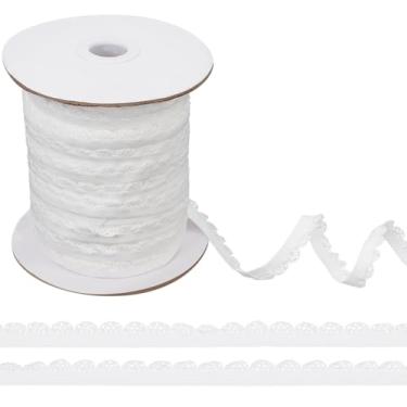 Imagem de ORIGACH Lingerie elástica de 50 m com borda elástica branca para aparar bordas de renda floral fita elástica para artesanato de costura DIY, casamento, enfeites de vestuário, embrulho de presente