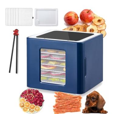 Imagem de KKSOUFX MáQuina Desidratadora De Alimentos | 6 Bandejas EmpilháVeis De AçO InoxidáVel Com Temporizador Digital AjustáVel E Controle De Temperatura