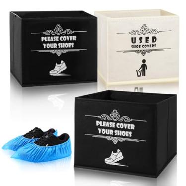 Imagem de Caixa de 2 peças de capas de sapato, dispensador de capa de sapato descartável para casa aberta, suprimentos para corretores de imóveis para proprietários, dobrável, cubra ou remova seu conjunto de