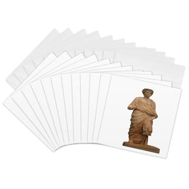 Imagem de Estátua do padre romano, Roma antiga em impressão de mármore - Cartões comemorativos, 15 x 15 cm, conjunto de 12 (gc_128447_2)