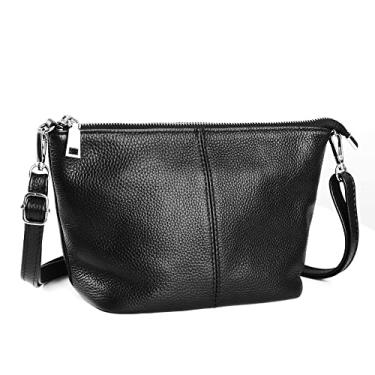 Imagem de befen Feminino Pequenas Bolsas Crossbody Pretas Para, Bolsas de Ombro Cruzadas de Couro Genuíno para Viagens