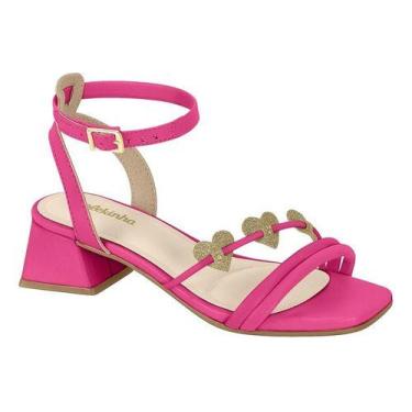 Imagem de Sandália Infantil Juvenil Molekinha Salto Brilho Glitter , Pink dourad